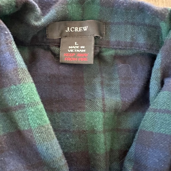 J Crew Mens Plaid Flannel Pajama Set Holidays Preppy Cozy Cabin Navy Green L - Picture 5 of 12
